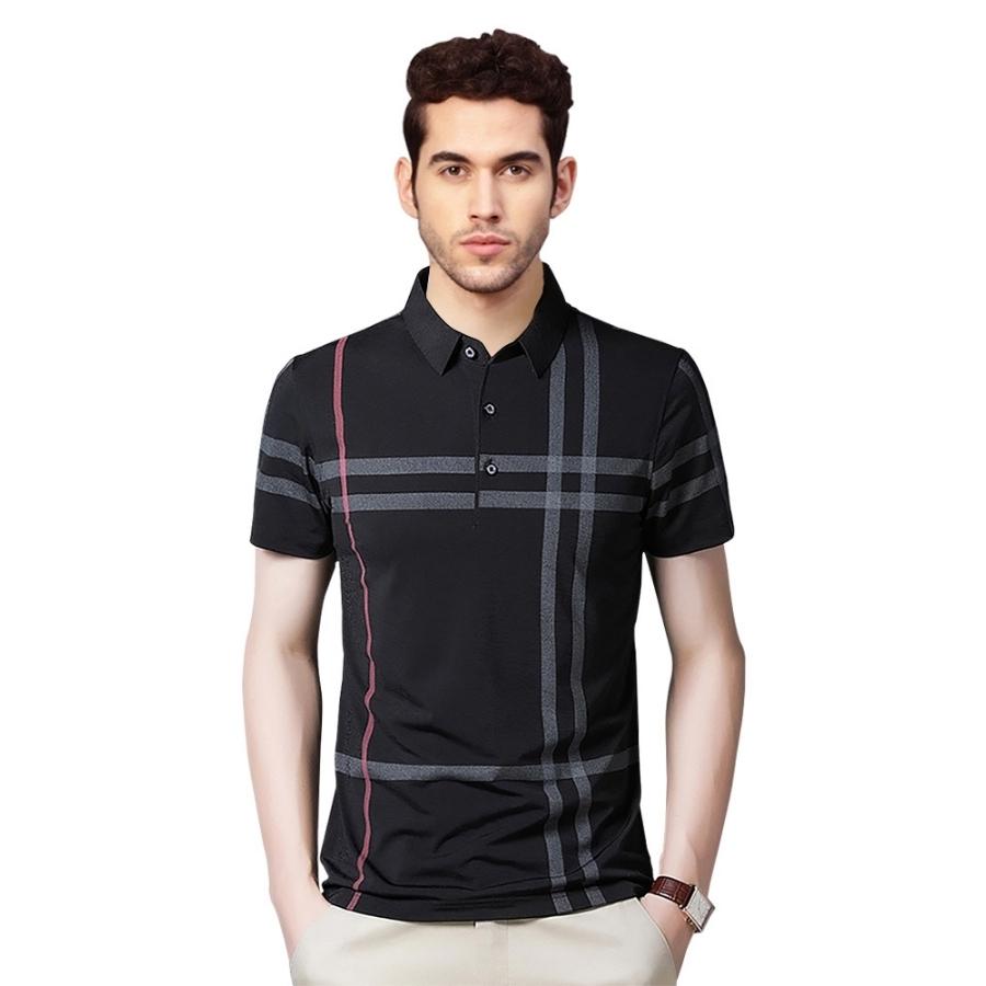 Men’s Regular Fit Short Sleeves Polo T Shirt In Checkered Pattern