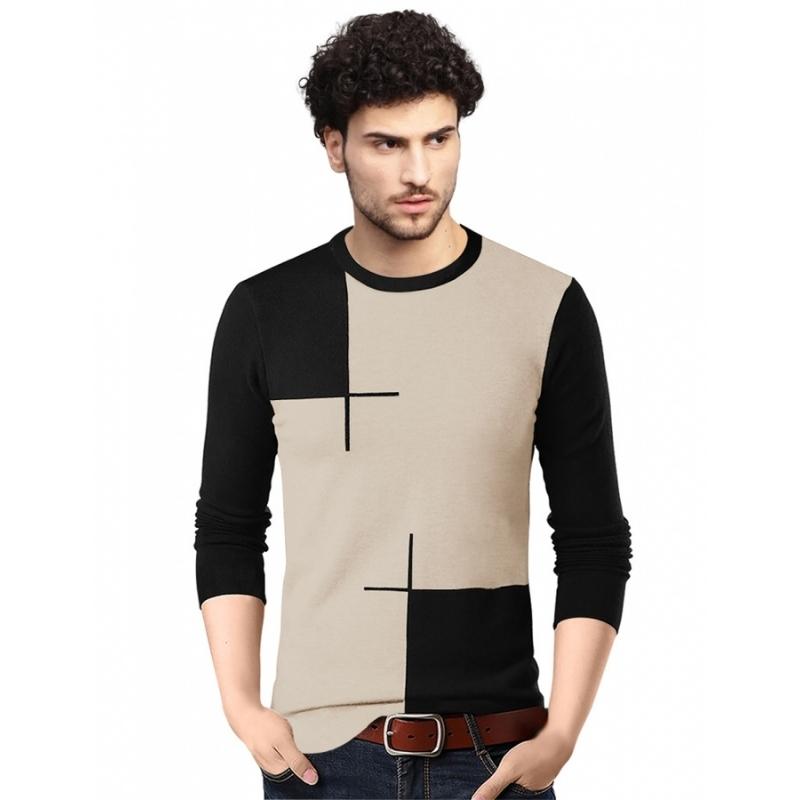 Men’s Solid Regular Fit Long Sleeves Crew Neck T Shirt