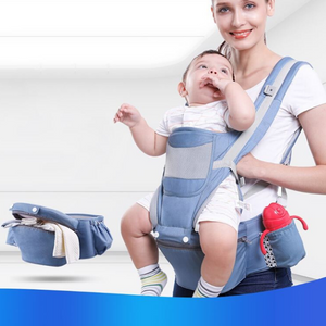 Ergonomic 3-in-1 Baby Carrier Hipseat Baby Wrap Sling Adjustable Waistband 0-48 Months