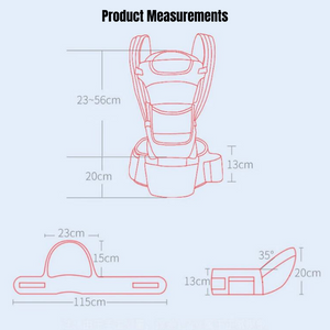 Ergonomic 3-in-1 Baby Carrier Hipseat Baby Wrap Sling Adjustable Waistband 0-48 Months