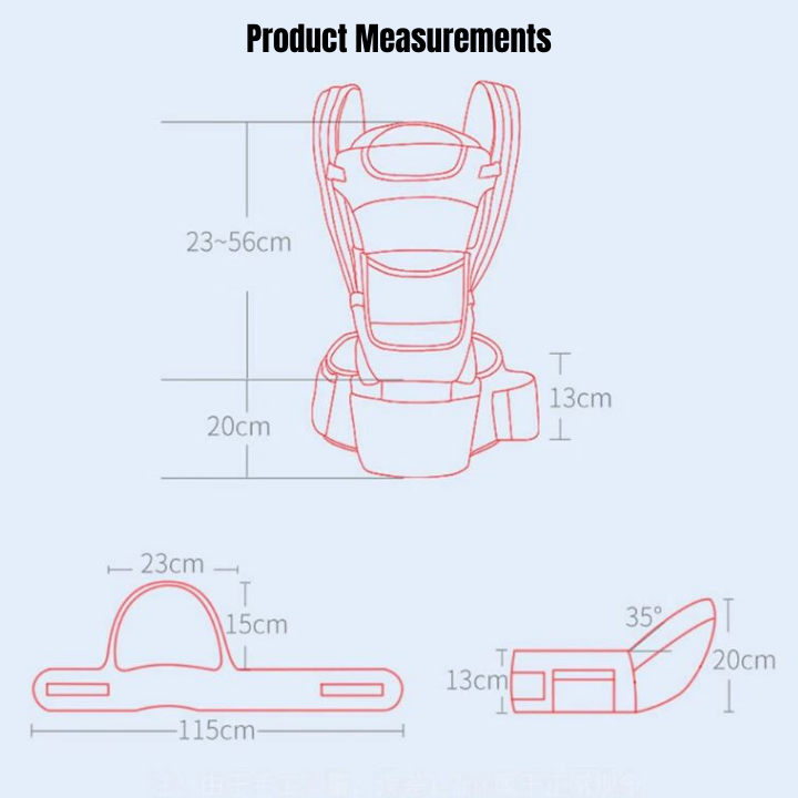 Ergonomic 3-in-1 Baby Carrier Hipseat Baby Wrap Sling Adjustable Waistband 0-48 Months