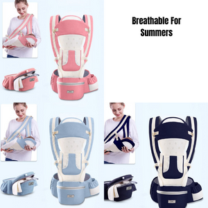 Ergonomic 3-in-1 Baby Carrier Hipseat Baby Wrap Sling Adjustable Waistband 0-48 Months