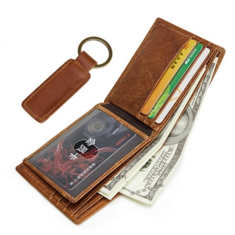 Leather Bi-Fold Money Clip Wallet