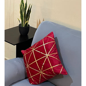 Pure Colour Dutch Cushion/Throw Pillow Covers With Gold Stripes For Home and Decorative Use 45cm X 45cm (18”X18”)