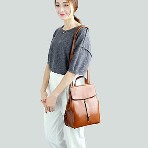 Women’s Fashionable Backpack Genuine Leather