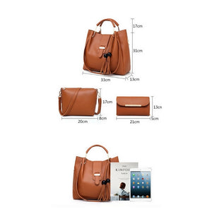 Ladies Fashionable Hand/Shoulder Bag/Purse 3-Piece Set Tote