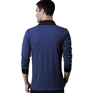 Men’s Solid Color V-Neck Shawl Collar Stylish T Shirt