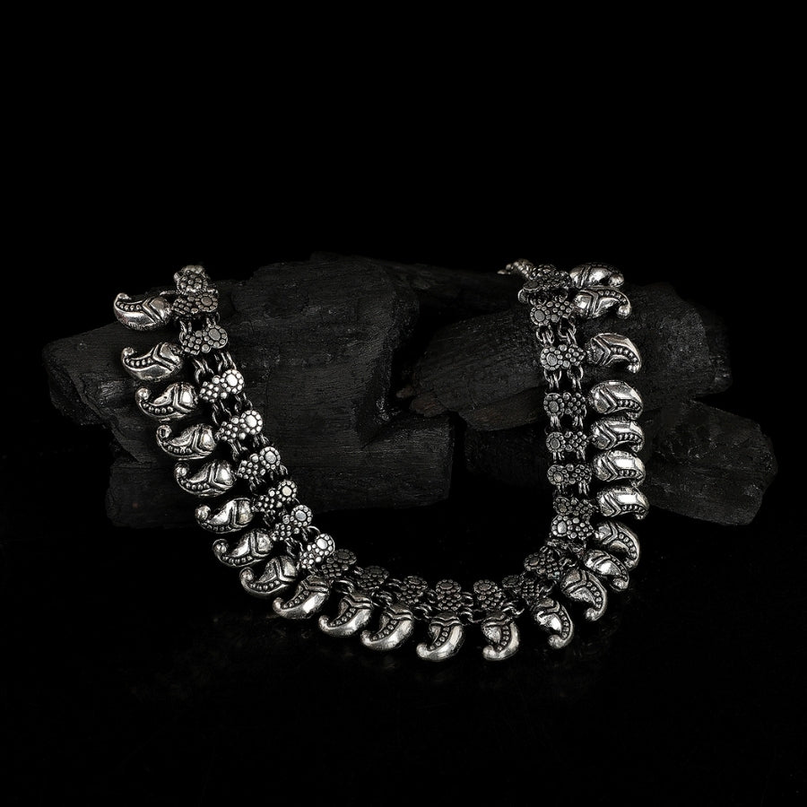 Choker Necklace Oxidized German Silver Mango Style