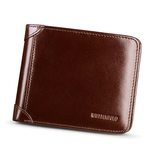 WilliamPOLO Men's Wallet Bifold Genuine Leather