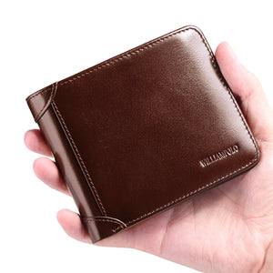 Men's Leather Wallet Short Designer Purse For Man Credit Card Holder  Male Dollar