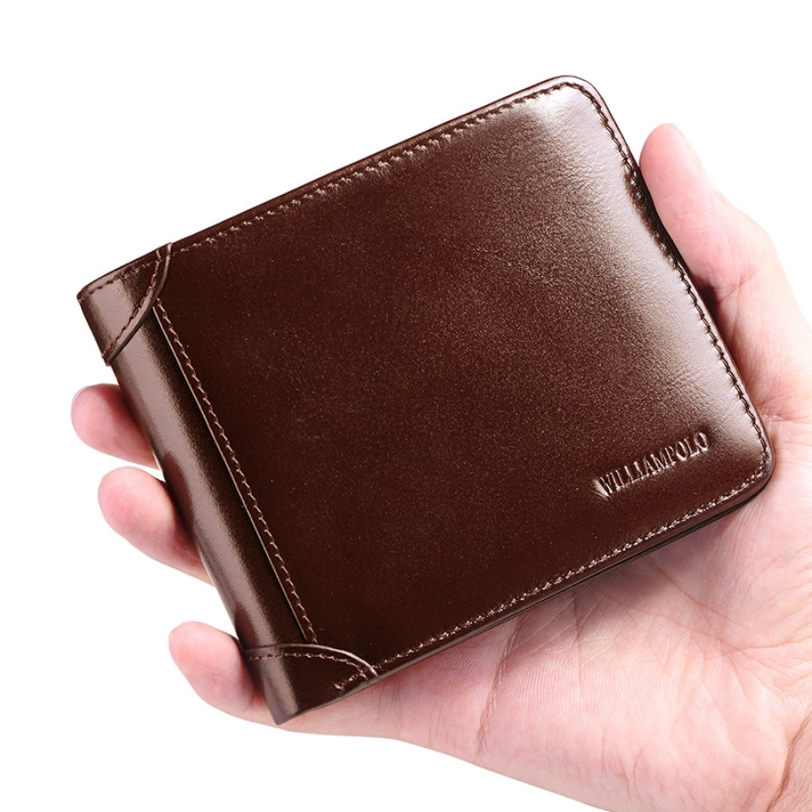 WilliamPOLO Men's Wallet Bifold Genuine Leather