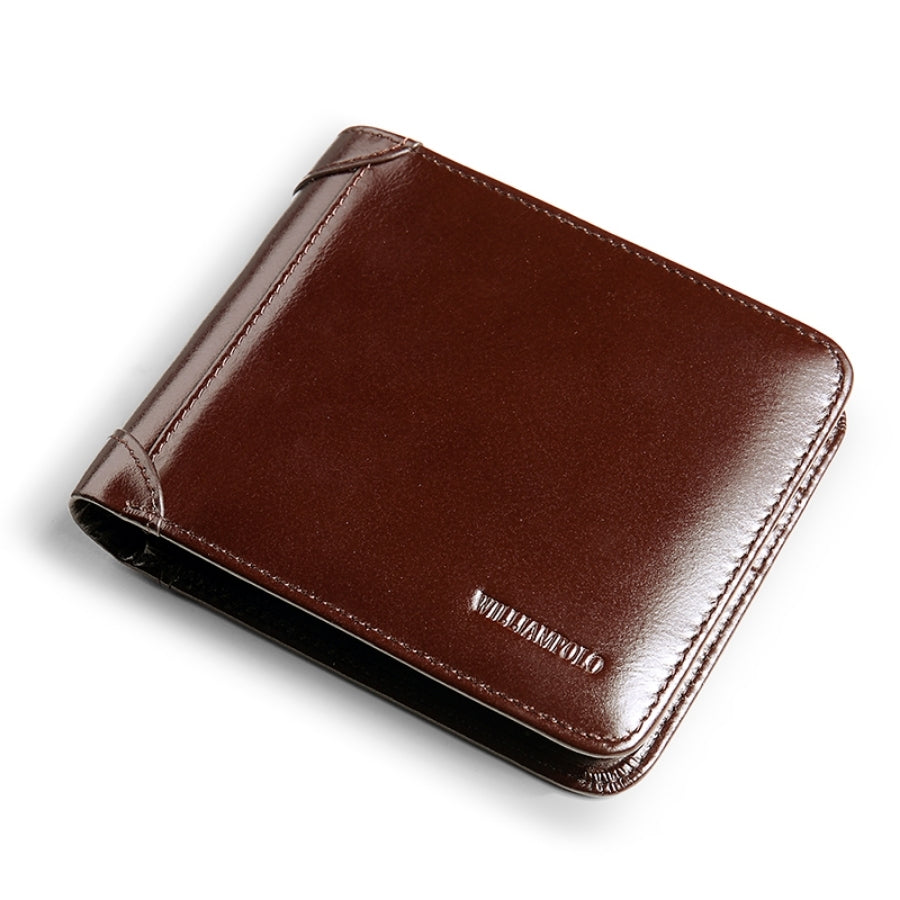 WilliamPOLO Men's Wallet Bifold Genuine Leather