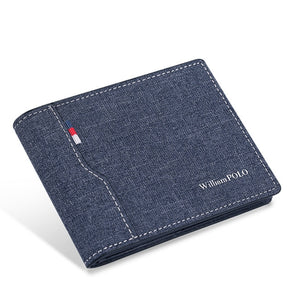 WilliamPOLO Men’s Canvas Slim Card Holder Wallet