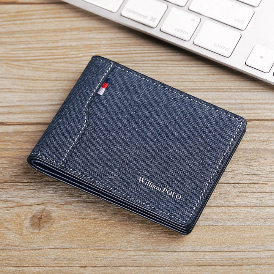 WilliamPOLO Men’s Canvas Slim Card Holder Wallet