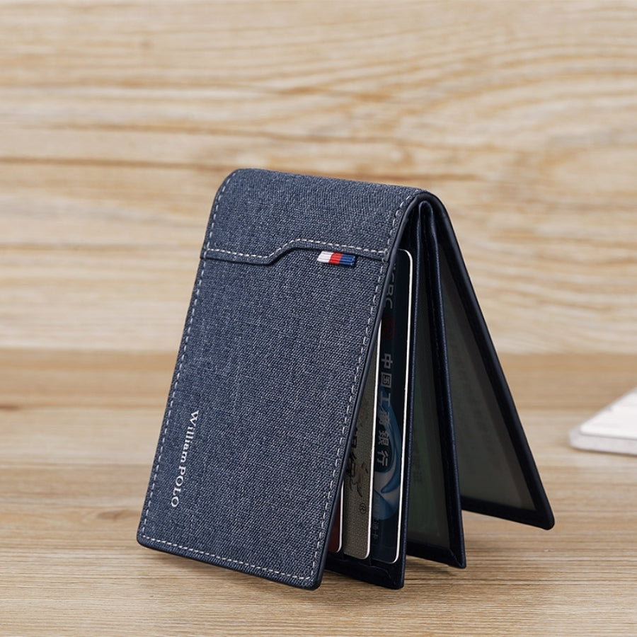 WilliamPOLO Men’s Canvas Slim Card Holder Wallet