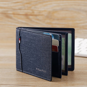 WilliamPOLO Men’s Canvas Slim Card Holder Wallet