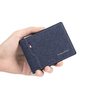 WilliamPOLO Men’s Canvas Slim Card Holder Wallet