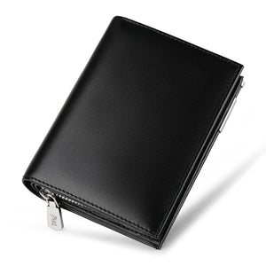 WilliamPOLO Men’s Short Wallet Card Holder Bifold with Zipper