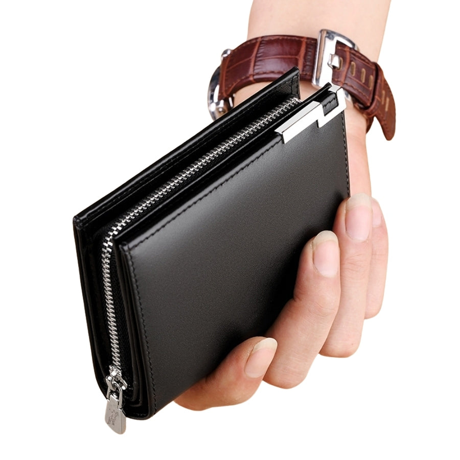 WilliamPOLO Men’s Short Wallet Card Holder Bifold with Zipper