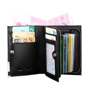 WilliamPOLO Men’s Short Wallet Card Holder Bifold with Zipper