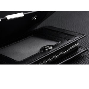 WilliamPOLO Men’s Short Wallet Card Holder Bifold with Zipper