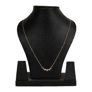 Single Layer Necklace Chain – Brass and Rhodium, With AD Stone