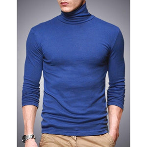  Mens Turtleneck Long Sleeve Shirts, Slim Fit