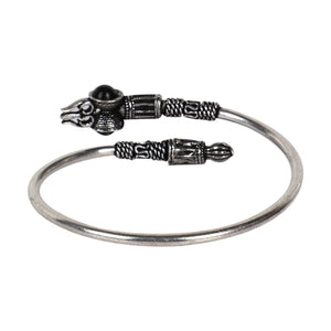 Free Size Trishul Style Kada, Bracelet With Black Stone