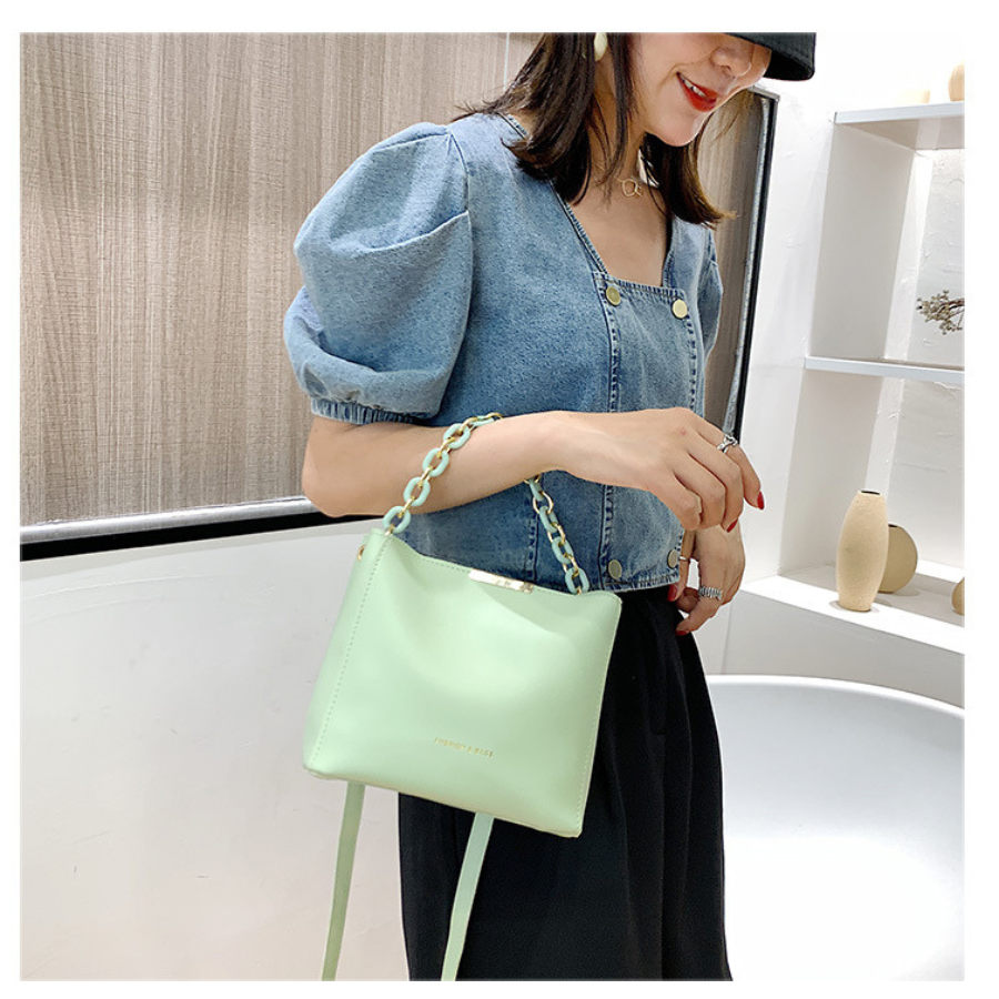 Women’s Fashion Tote Chain Crossbody/Shoulder Bucket Bag PU Leather