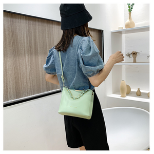 Women’s Fashion Tote Chain Crossbody/Shoulder Bucket Bag PU Leather