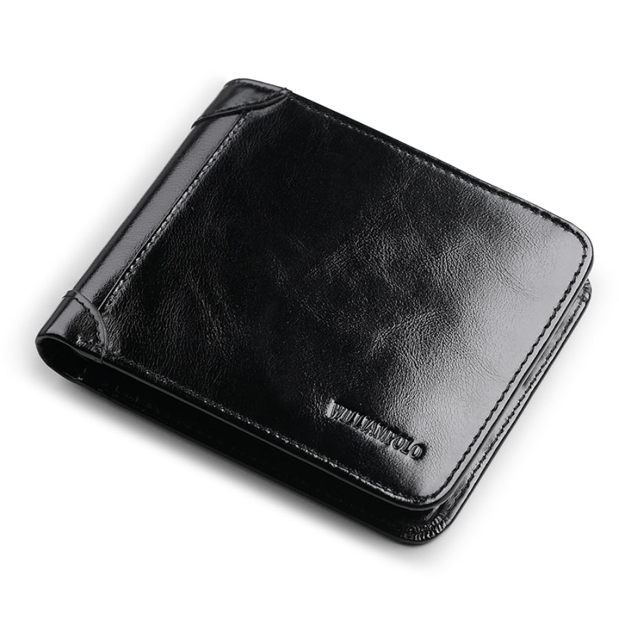 WilliamPOLO Men's Wallet Bifold Genuine Leather