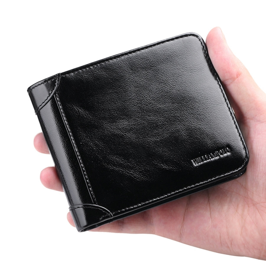 WilliamPOLO Men's Wallet Bifold Genuine Leather