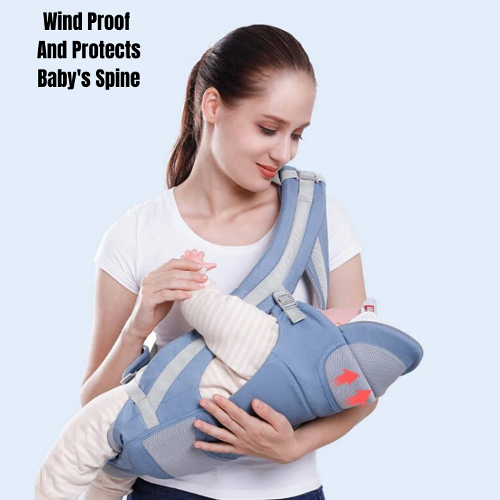 Ergonomic 3-in-1 Baby Carrier Hipseat Baby Wrap Sling Adjustable Waistband 0-48 Months