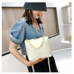 Women’s Fashion Tote Chain Crossbody/Shoulder Bucket Bag PU Leather