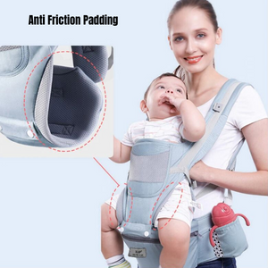 Ergonomic 3-in-1 Baby Carrier Hipseat Baby Wrap Sling Adjustable Waistband 0-48 Months