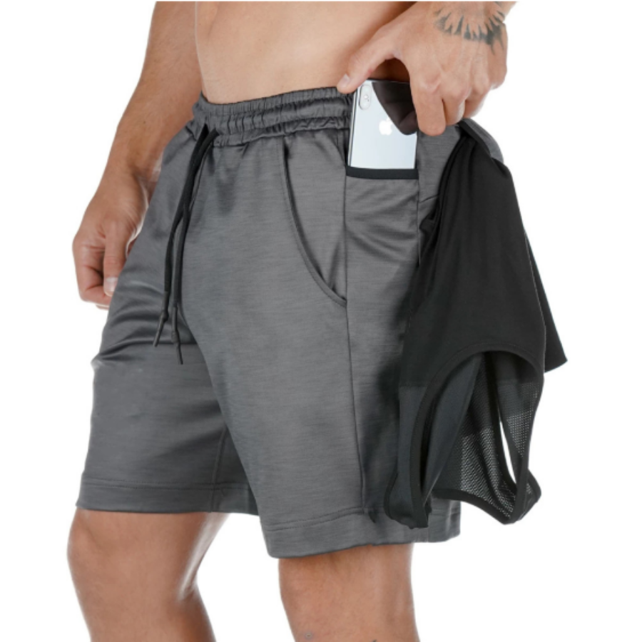 Gym Running Fitness Shorts, Quick Dry, Multi-Pocket