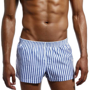 Men’s Sleep and Lounge Shorts 100% Cotton Leisure Stripes