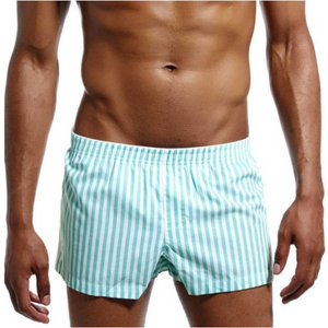 Men’s Sleep and Lounge Shorts 100% Cotton Leisure Stripes