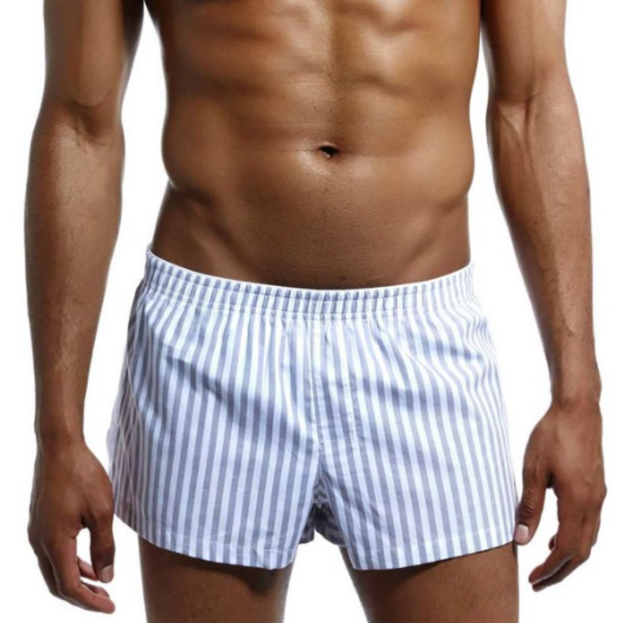 Men’s Sleep and Lounge Shorts 100% Cotton Leisure Stripes