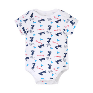 100% Cotton Baby Bodysuits Unisex Short Sleeves 5 Pieces Per Pack