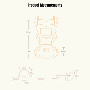 Ergonomic 3-in-1 Baby Carrier Hip Seat Adjustable Waistband 0-36 Months