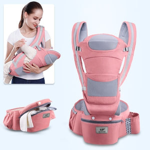 Ergonomic 3-in-1 Baby Carrier Hipseat Baby Wrap Sling Adjustable Waistband 0-48 Months