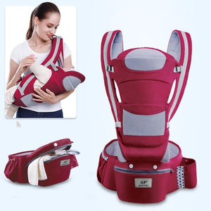 Ergonomic 3-in-1 Baby Carrier Hipseat Baby Wrap Sling Adjustable Waistband 0-48 Months