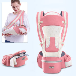 Ergonomic 3-in-1 Baby Carrier Hipseat Baby Wrap Sling Adjustable Waistband 0-48 Months